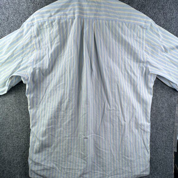 Brooks Brothers Men’s Button Up Shirt Long Sleeve Blue Yellow Striped 16 32/33 - Picture 11 of 11